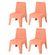 5 Kit 4 Cadeiras Infantil Origami Rivatti 38,5 cm -Largura- Estrutura em Polipropileno -PP- Pessego